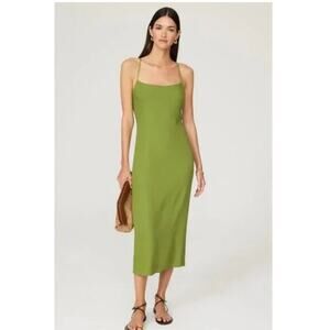 REFORMATION Green Dover Sleeveless Tie Back Strappy A-line Midi Dress Size 0